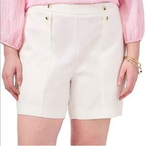 Vince Camuto Plus Size White Button Detail Dress Shorts Size 20W NWT